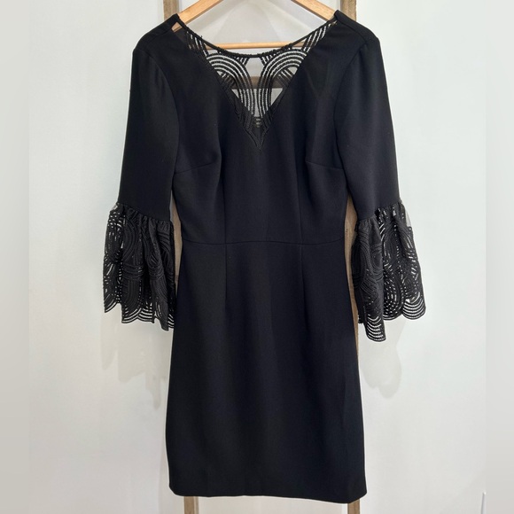 Trina Turk Dresses & Skirts - Trina Turk Luciana Lace Embroidered Bell Sleeve Sheath Black Dress Size 0 NWT